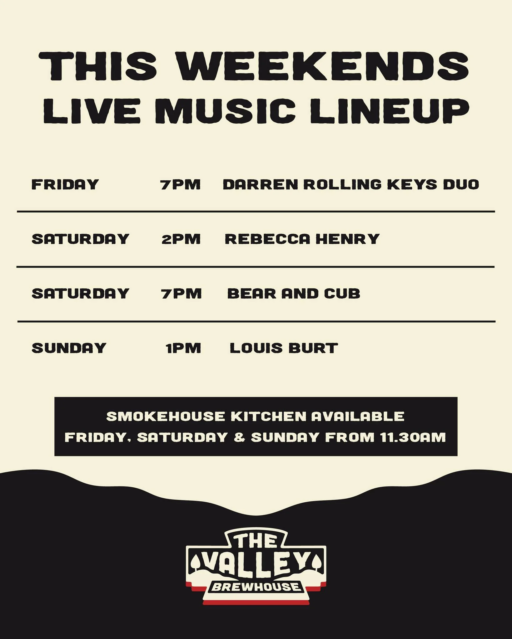 We&rsquo;ve got tunes rolling all Easter weekend &mdash; the perfect excuse to settle in with the family, good food &amp; a few drinks 🍻

Smokehouse firing from 11:30am 🔥🍖
Live music all weekend 🎸

Kick back &amp; make a day of it 🌿

📅 Book you