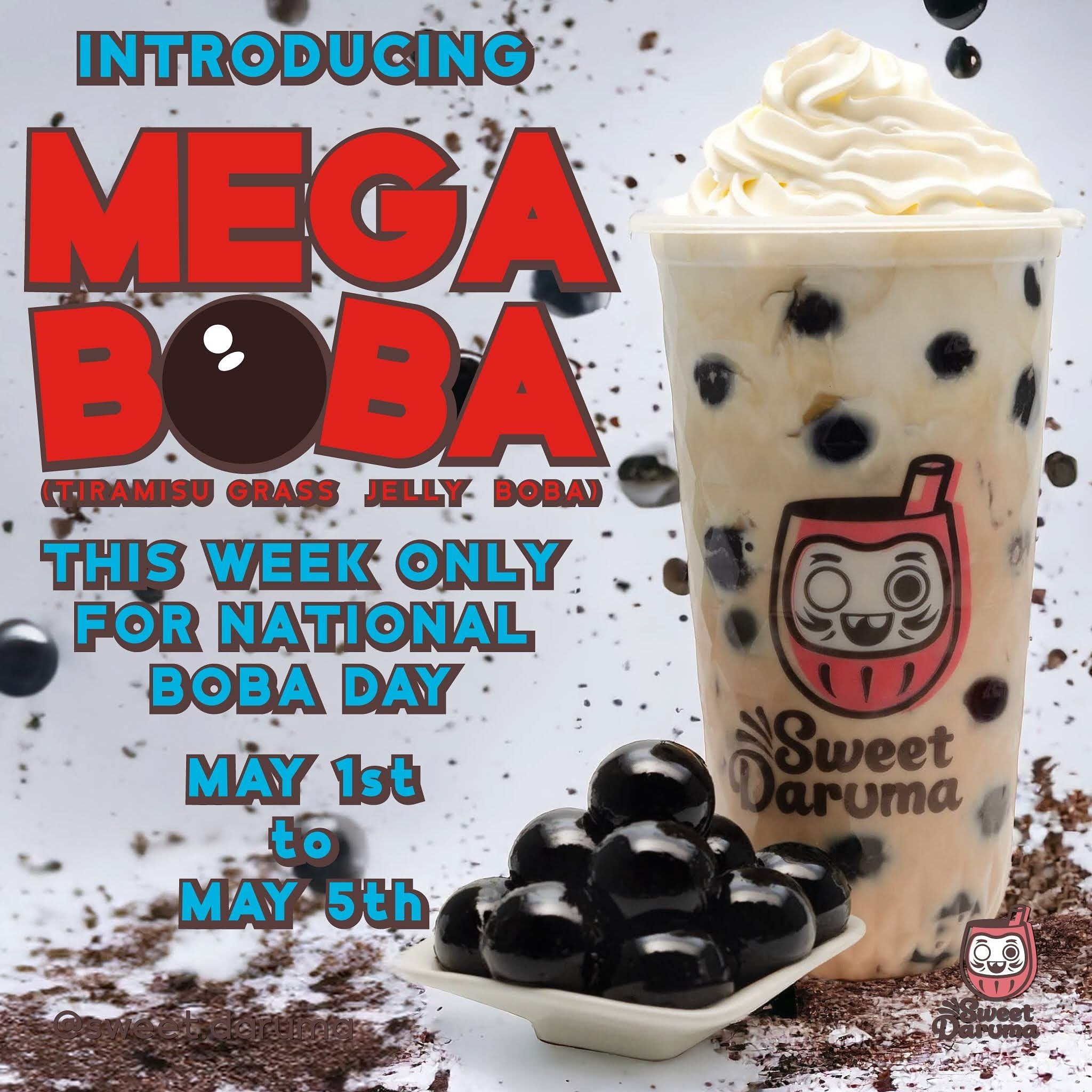 🎉 Happy National Boba Day! 🎉 We&rsquo;re thrilled to unveil our latest creation and will only be offering it for this week (*until supplies last) !!! Mega Boba Milk Tea!!! 😍🧋 Introducing our velvety brown sugar milk tea, perfectly complemented by
