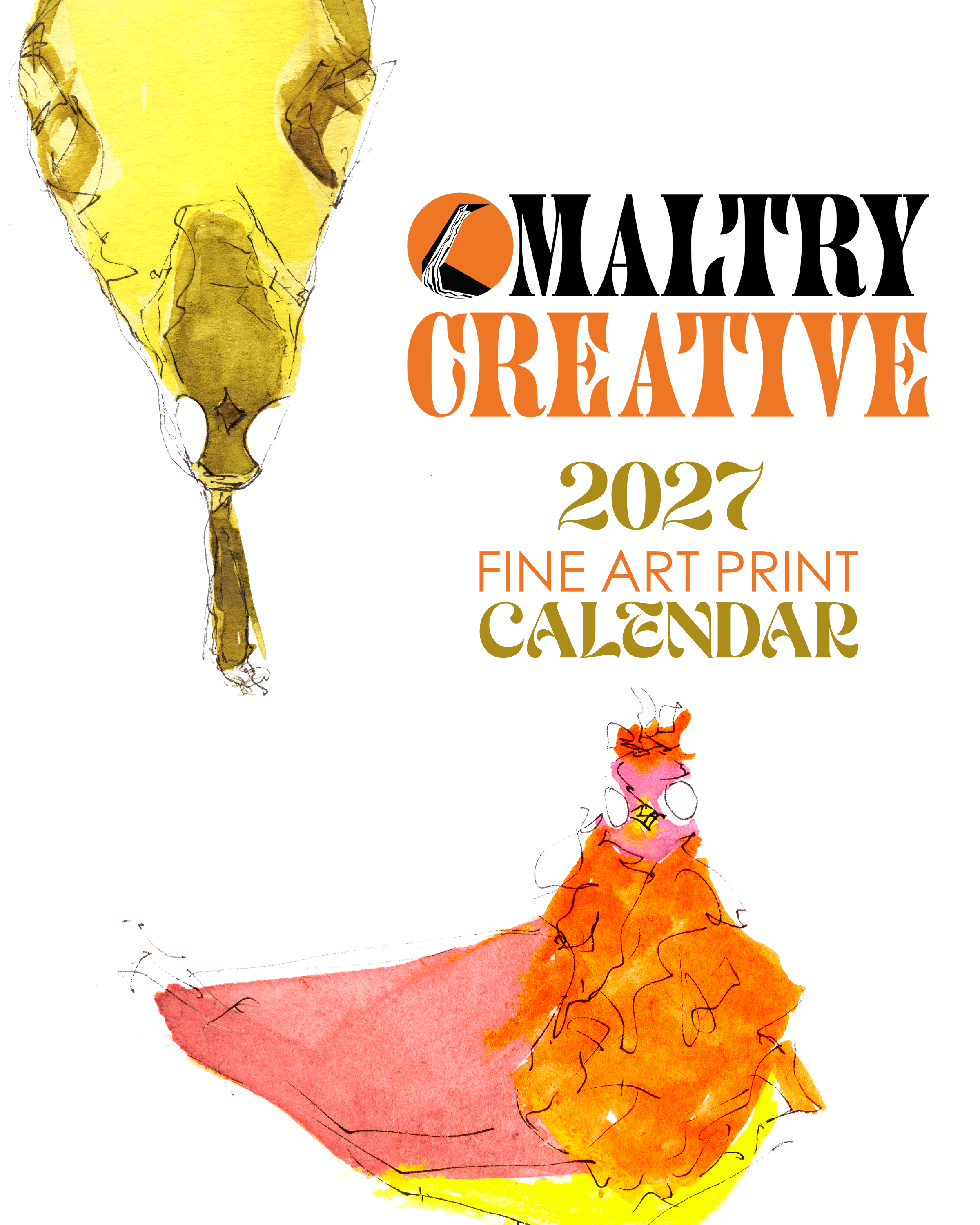 2027 Fine Art Print Calendar: Bright Birds