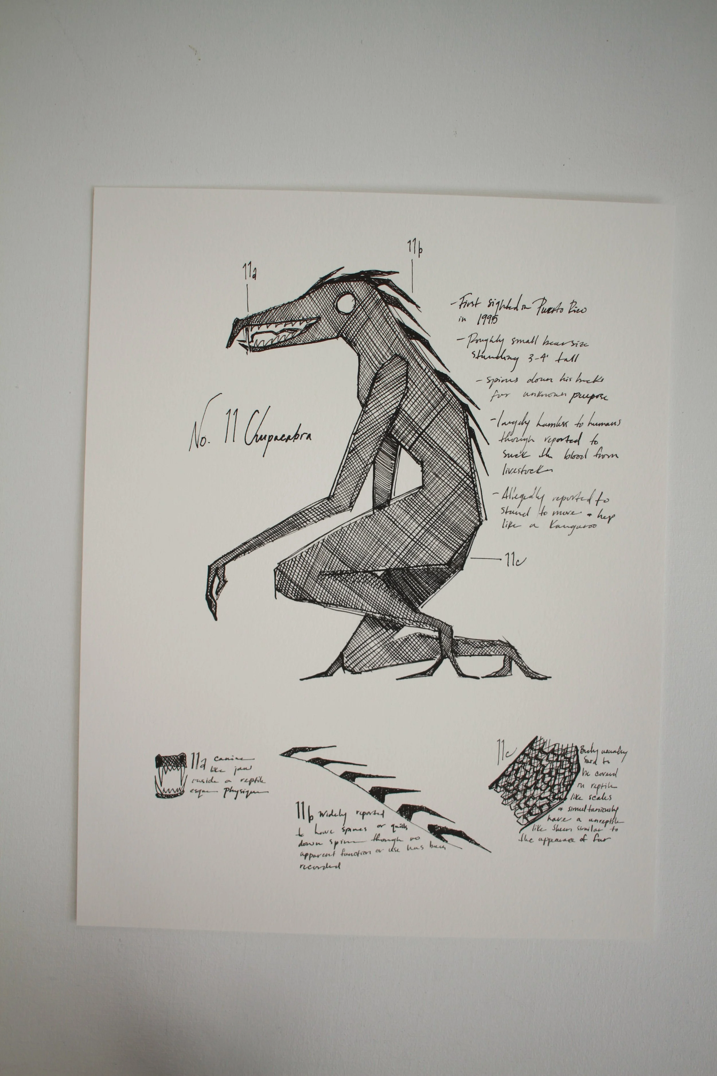 Chupacabra Cryptid Original Ink