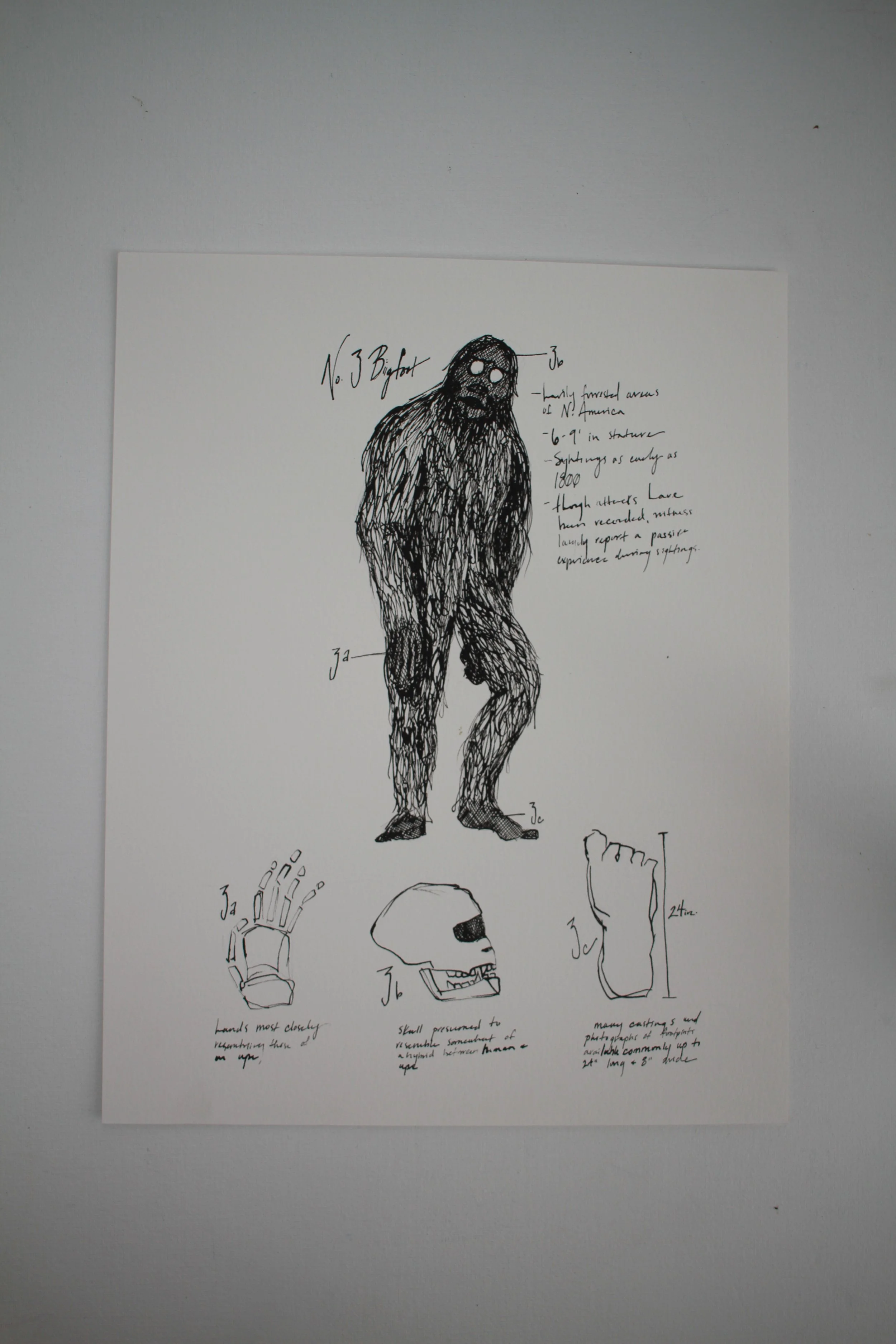 Bigfoot Cryptid Original Ink
