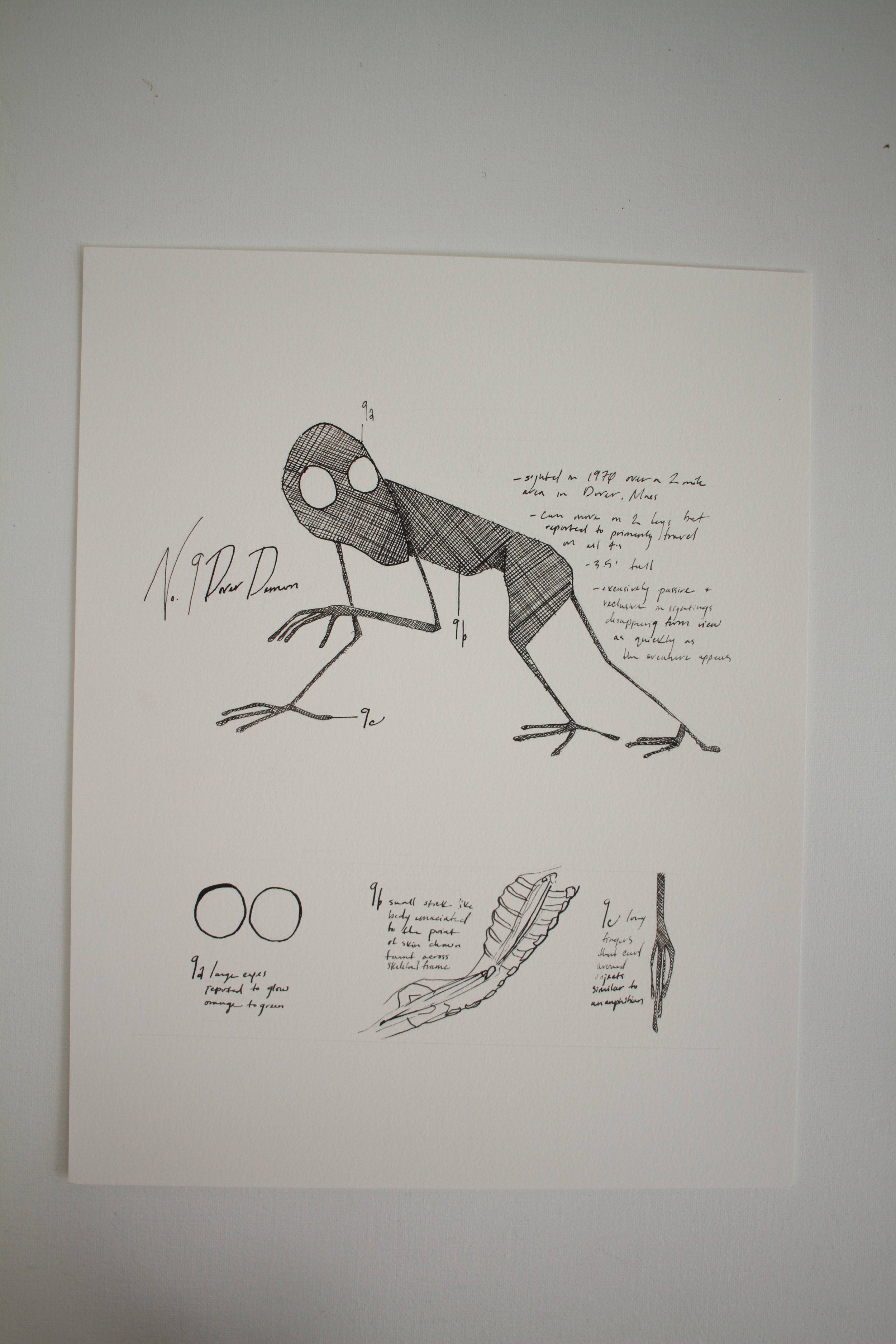 Dover Demon Cryptid Original Ink