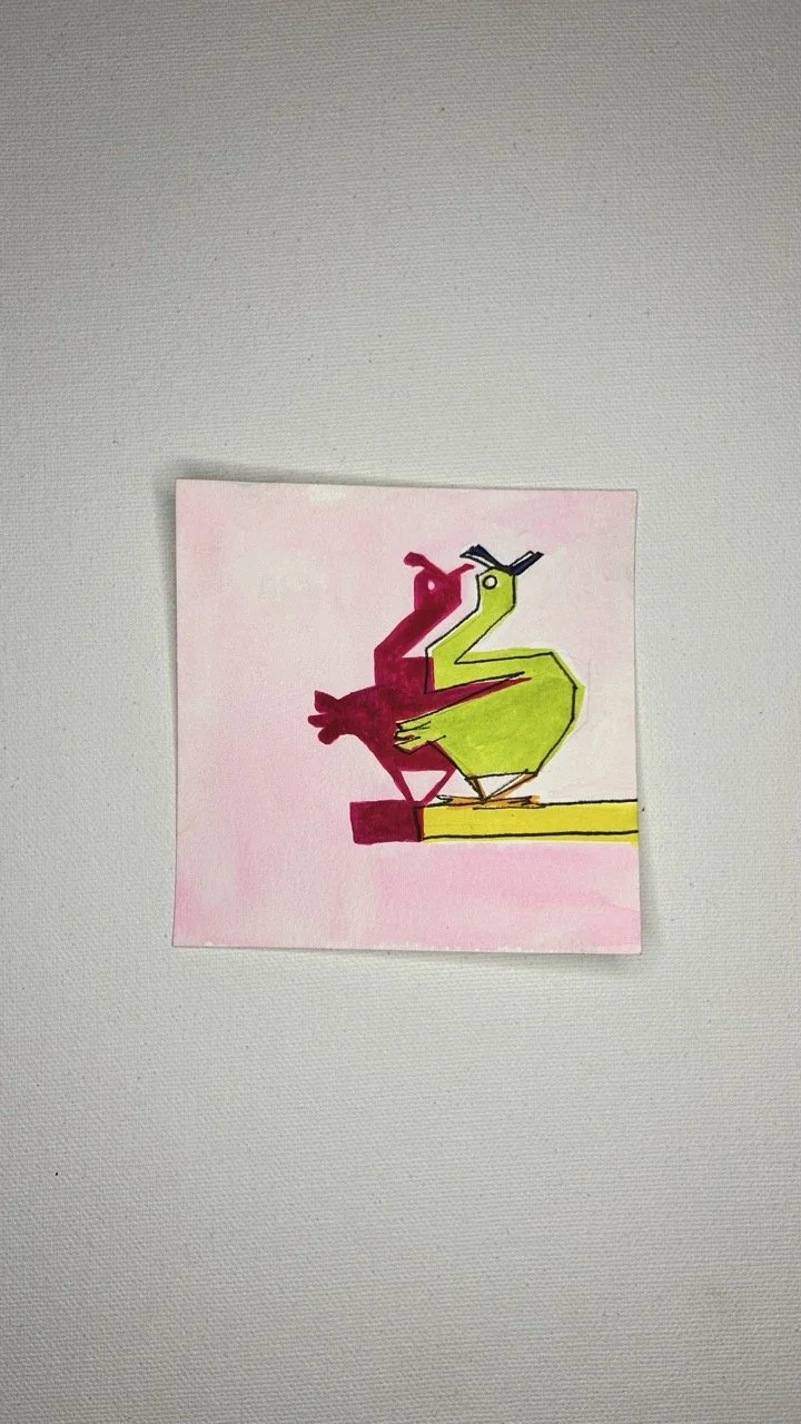Green Goose in Pink