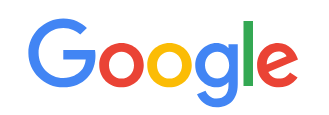 Google logo with multicolored letters.