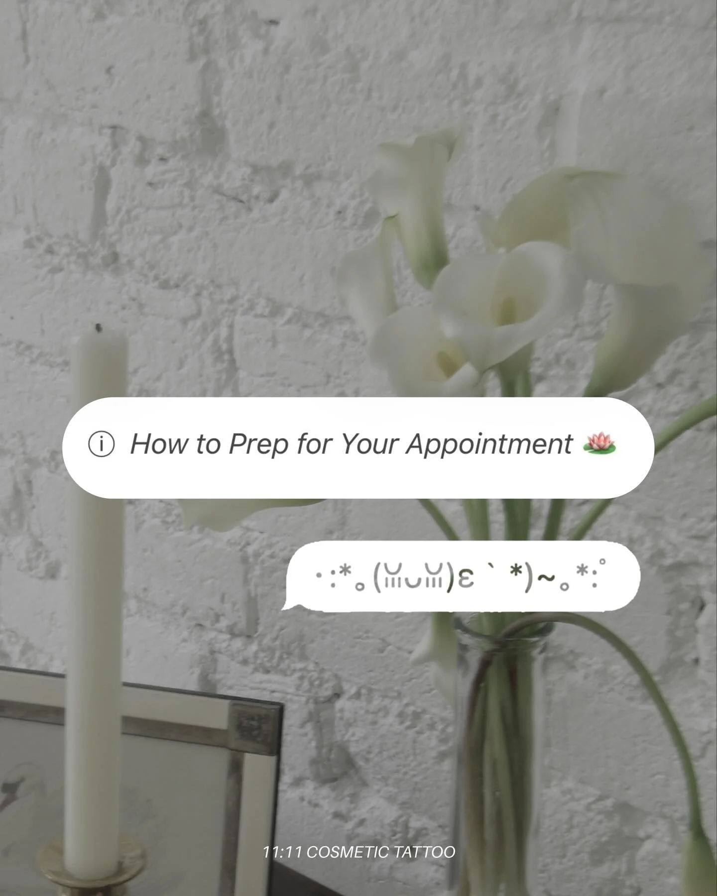 As you wait for your appointments, please make sure to follow your pre-care instructions! ˚˖𓍢ִ໋❀

Along with this, my 𝗶𝗻𝘁𝗮𝗸𝗲 𝗳𝗼𝗿𝗺 𝐡𝐚𝐬 𝐝𝐞𝐭𝐚𝐢𝐥𝐞𝐝 𝐢𝐧𝐟𝐨𝐫𝐦𝐚𝐭𝐢𝐨𝐧 𝐨𝐧 𝐰𝐡𝐚𝐭 𝐬𝐤𝐢𝐧𝐜𝐚𝐫𝐞/𝐭𝐫𝐞𝐚𝐭𝐦𝐞𝐧𝐭𝐬 𝐚𝐫𝐞 𝐨?