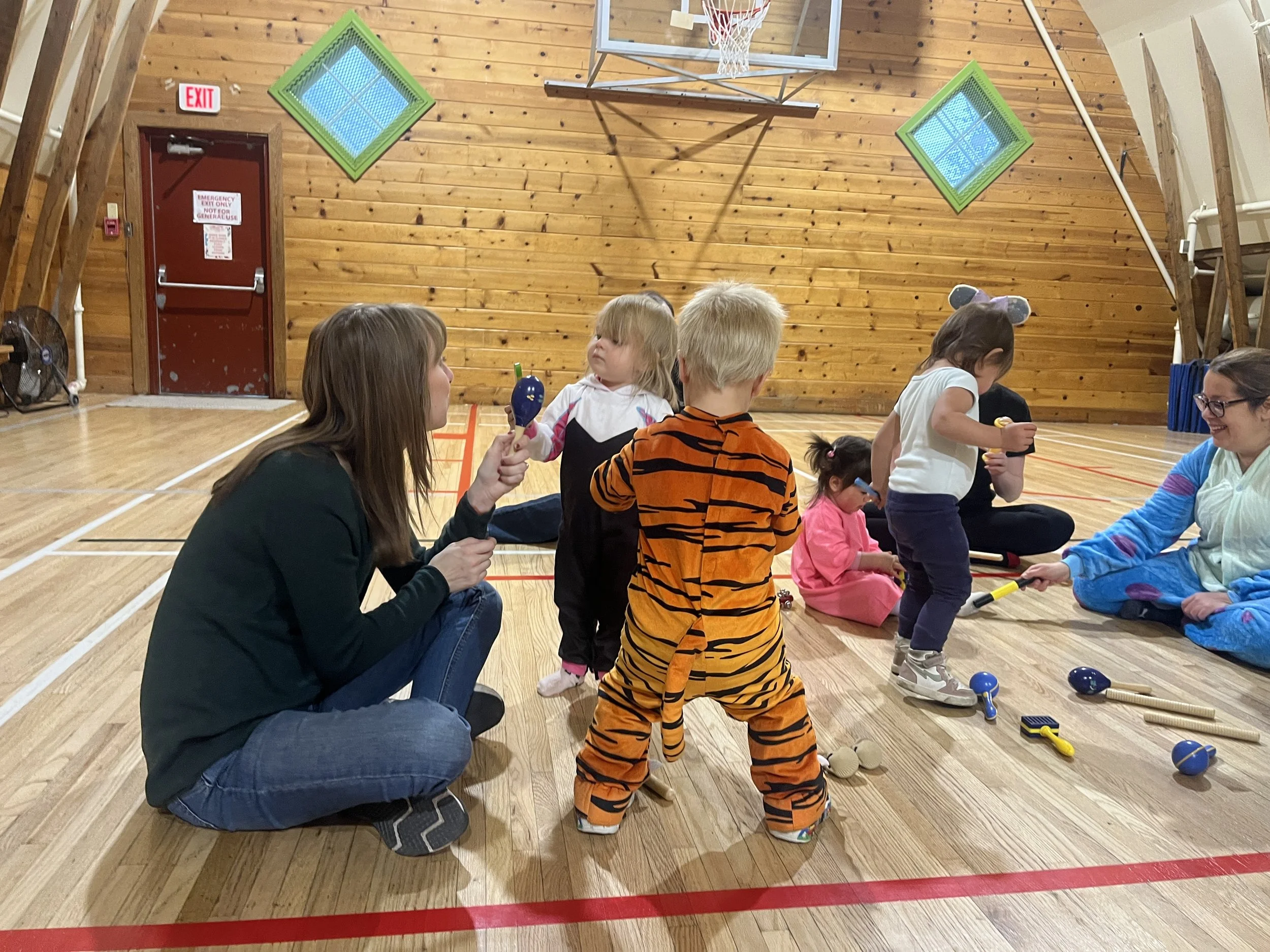Halloween Zumbini party at the Shawnessy Barn for families with babies and toddlers