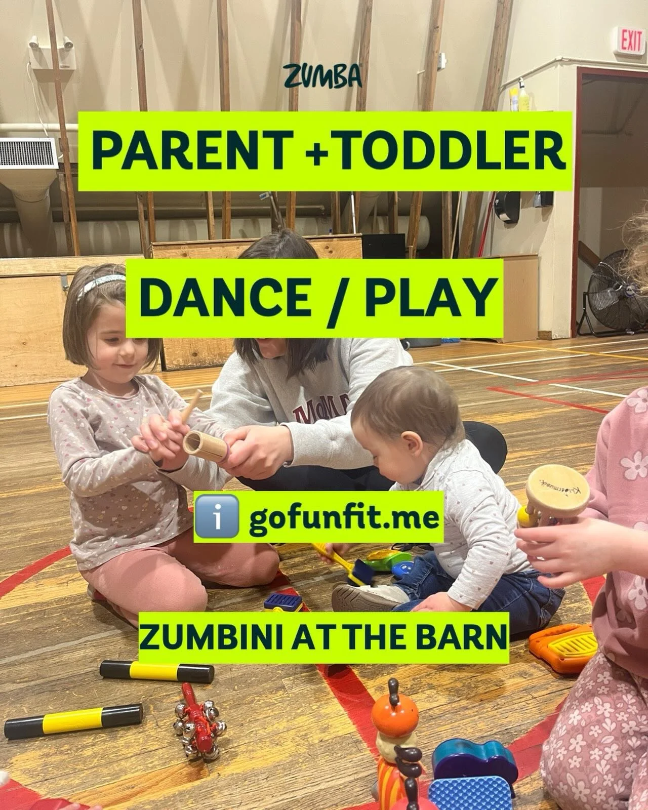 Parent and baby/toddler dance/move/sing/play/bond program &bull; Zumbini at the Shawnessy Barn  ℹ️  gofunfit.me @shawnessybarn #dance #play #zumbini #lkidsactivities