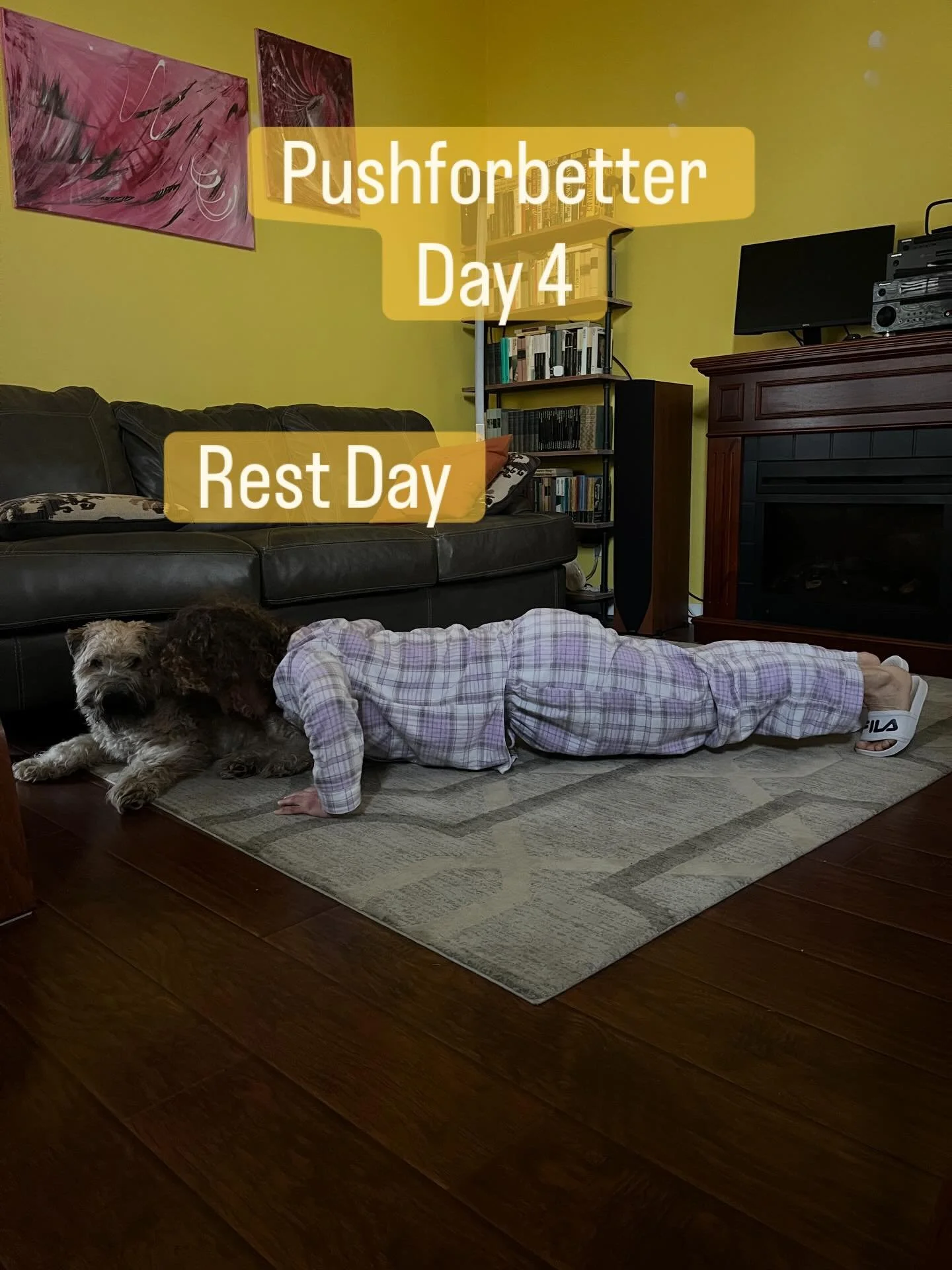 Rest &bull; Recover&bull; Today is Rest day in the @pushforbetter.ca challenge for mental health support #happy #fitness #mentalhealth #challenge