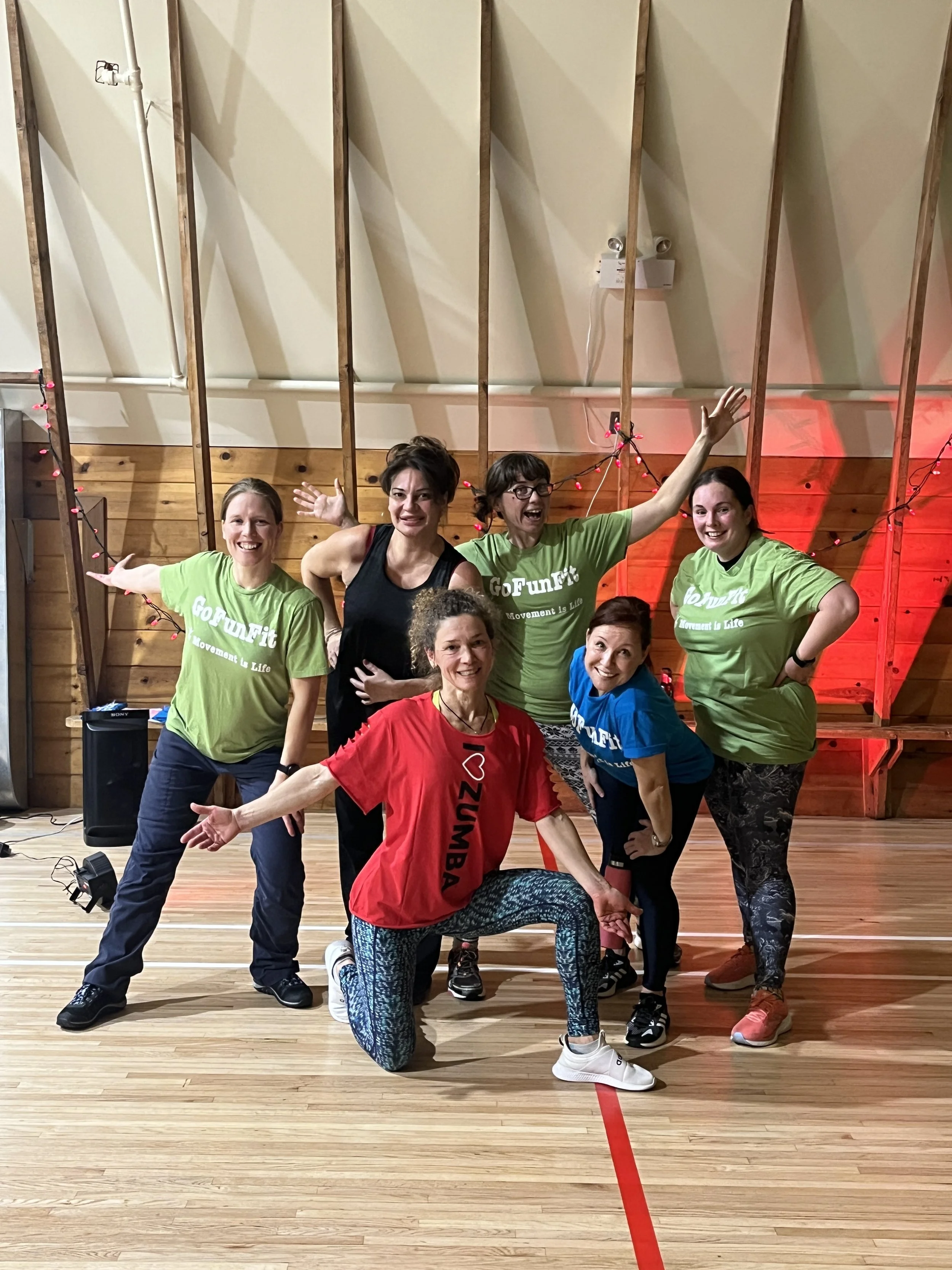 Christmas Zumba dance fitenss party at the Shawnessy Barn with team GoFunFIt