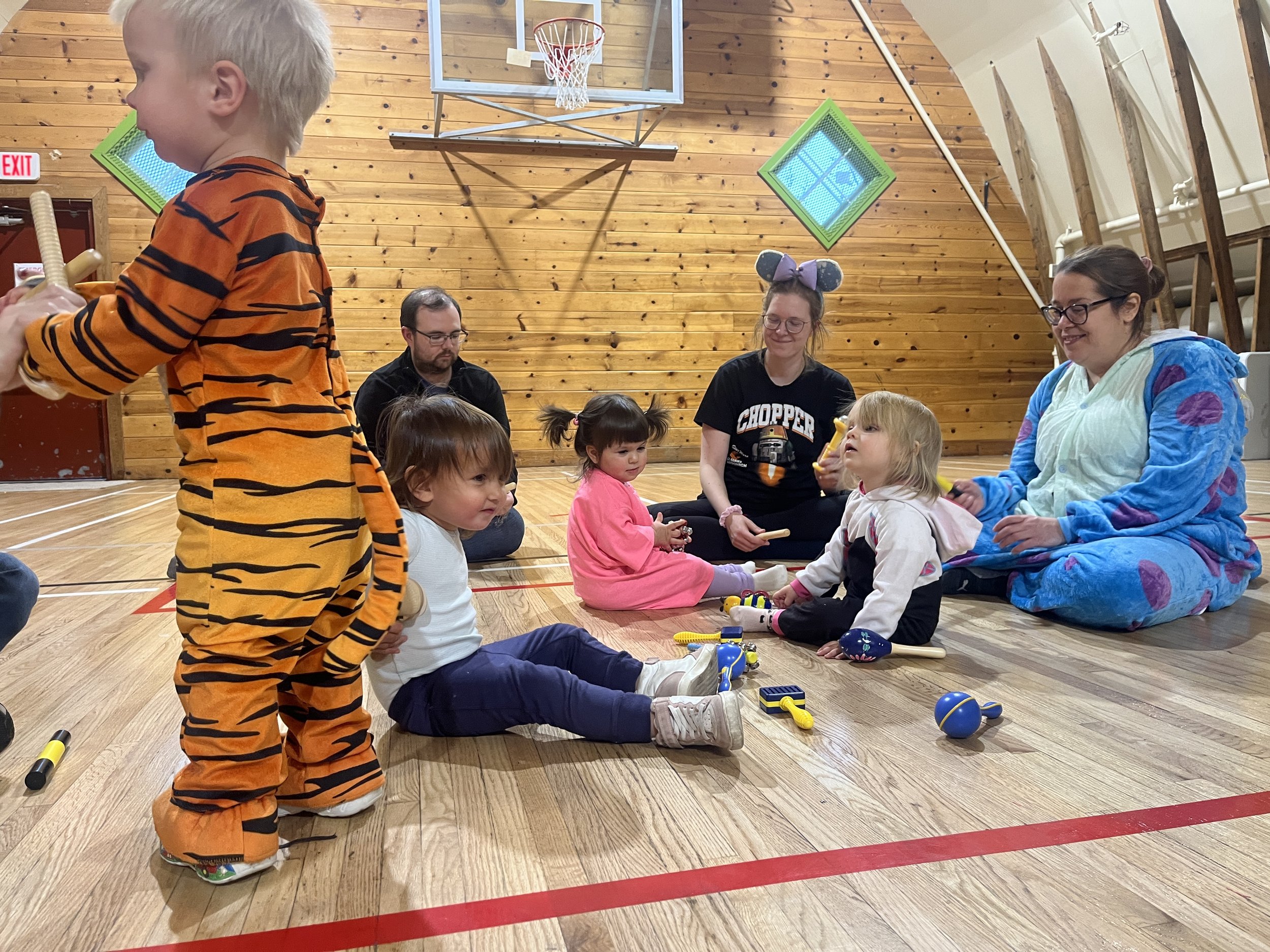 Halloween Zumbini party at the Shawnessy Barn for families with babies and toddlers