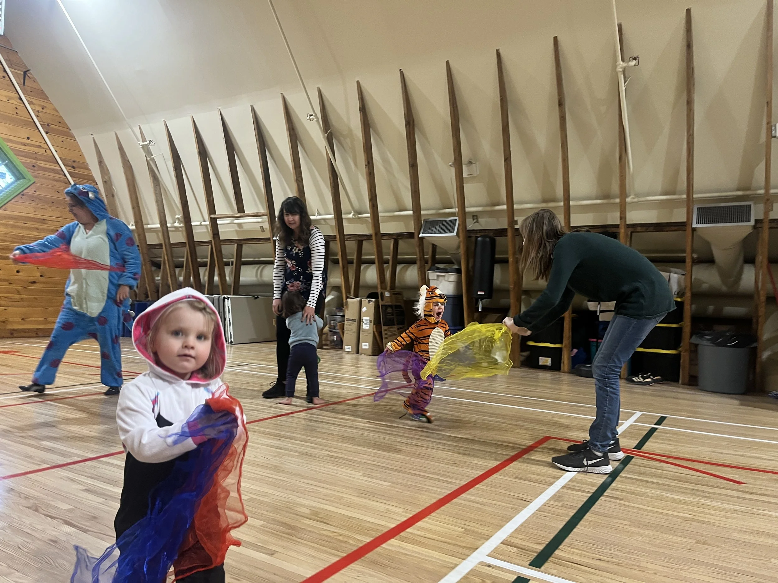 Halloween Zumbini party at the Shawnessy Barn for families with babies and toddlers