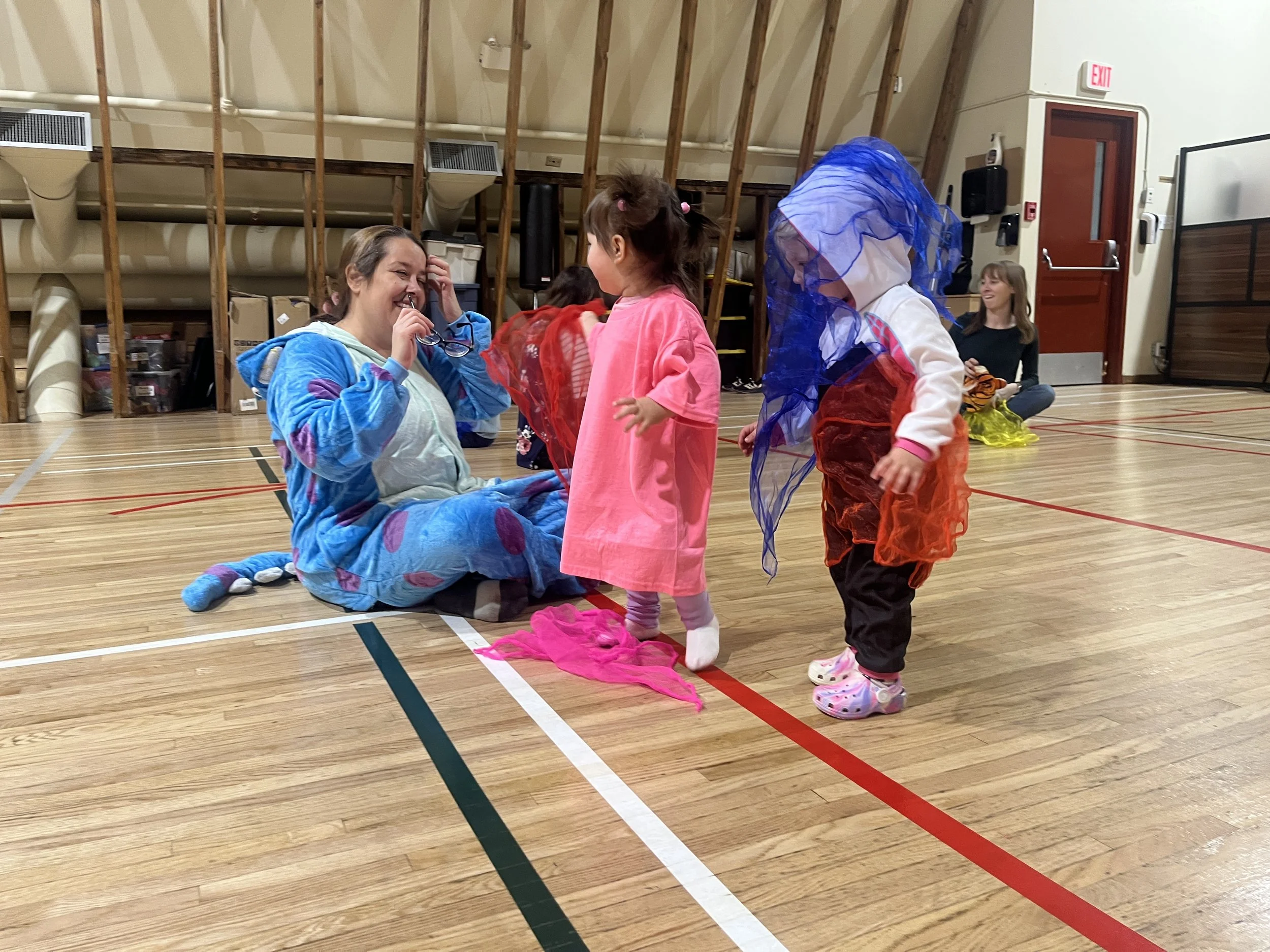 Halloween Zumbini party at the Shawnessy Barn for families with babies and toddlers