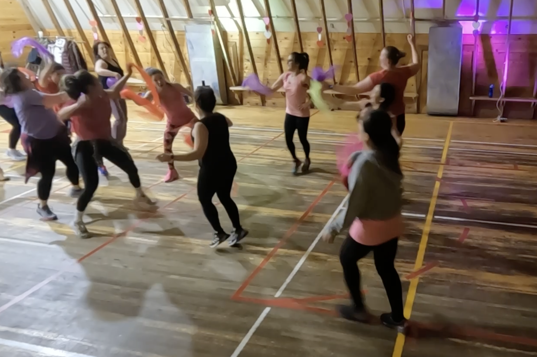 Valentines Zumba dance fitness party at the Shawnessy Barn
