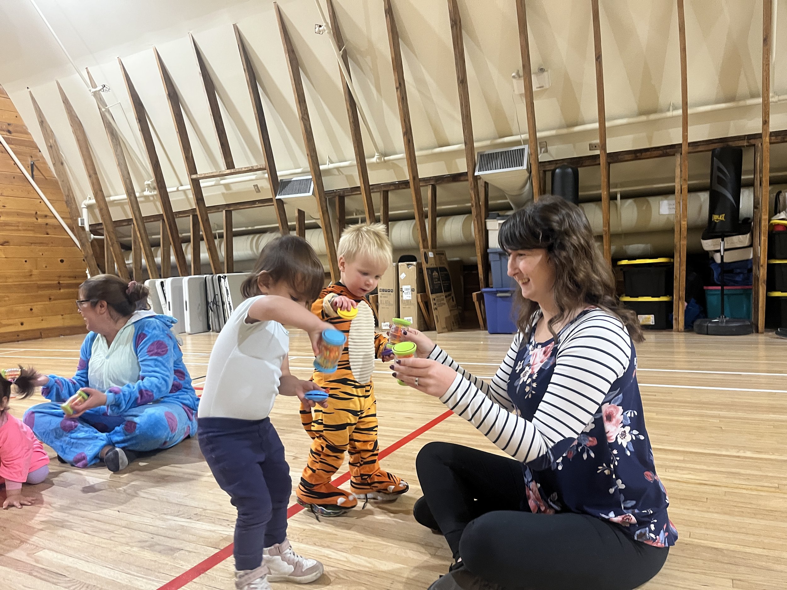 Halloween Zumbini party at the Shawnessy Barn for families with babies and toddlers