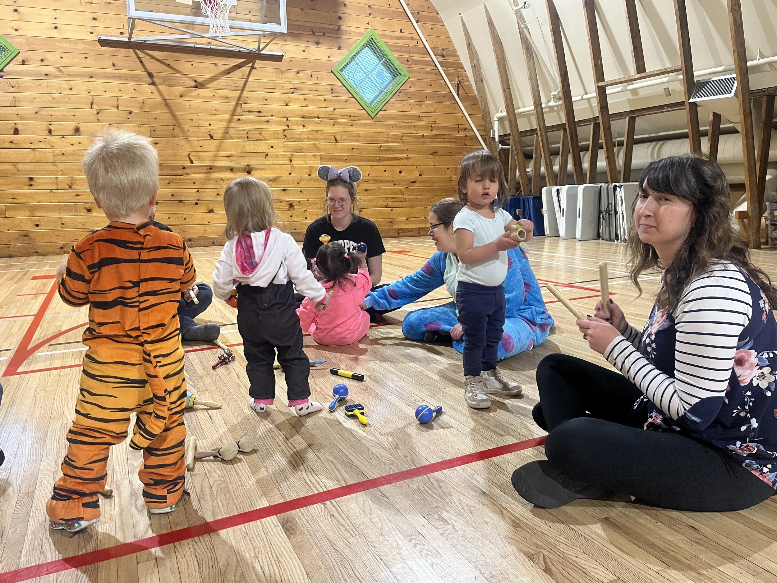 Halloween Zumbini party at the Shawnessy Barn for families with babies and toddlers