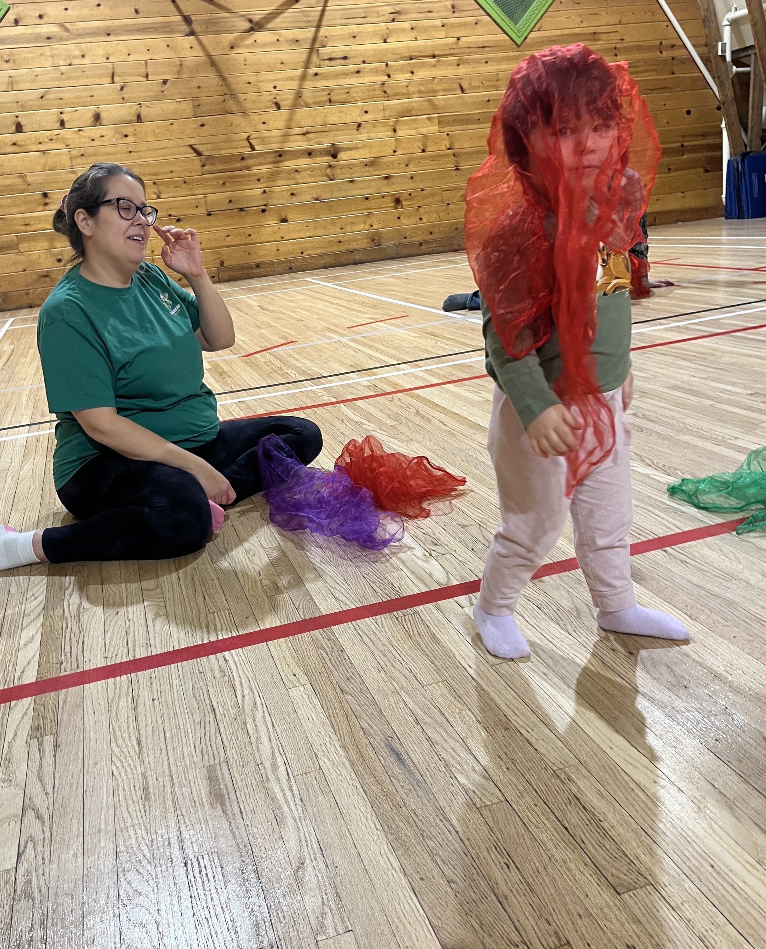 Christmas Zumbini party for families with babies and toddlers at the Shawnessy Barn
