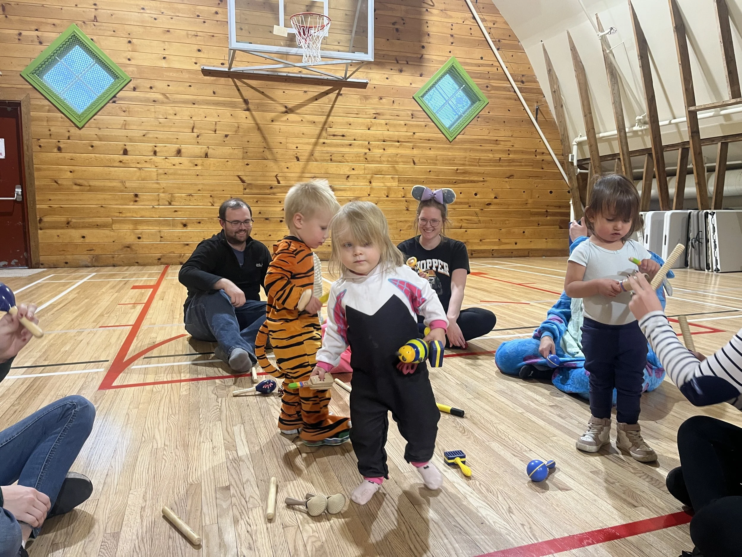 Halloween Zumbini party at the Shawnessy Barn for families with babies and toddlers