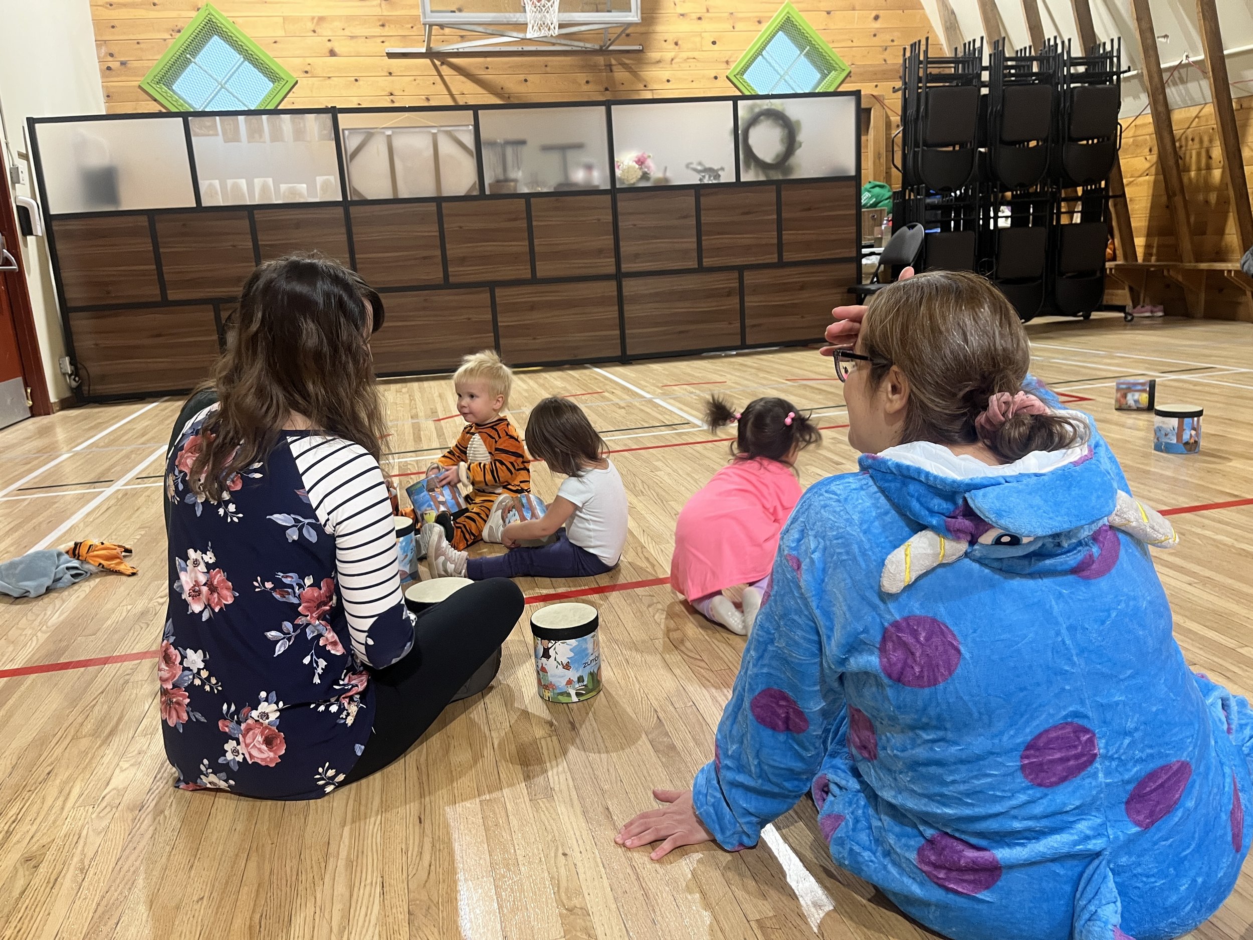 Halloween Zumbini party at the Shawnessy Barn for families with babies and toddlers