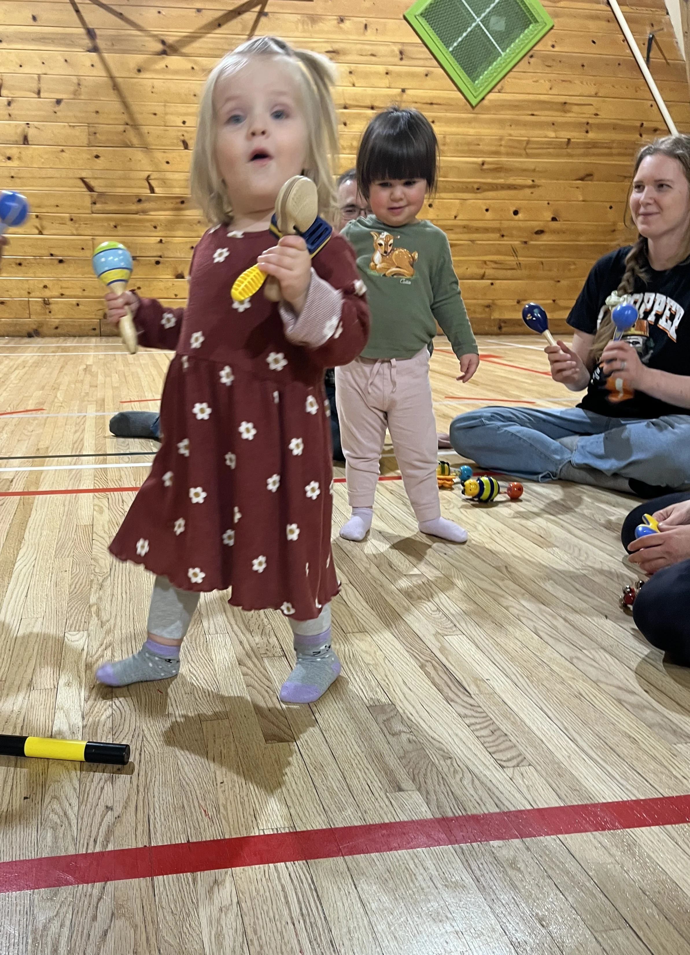 Christmas Zumbini party for families with babies and toddlers at the Shawnessy Barn