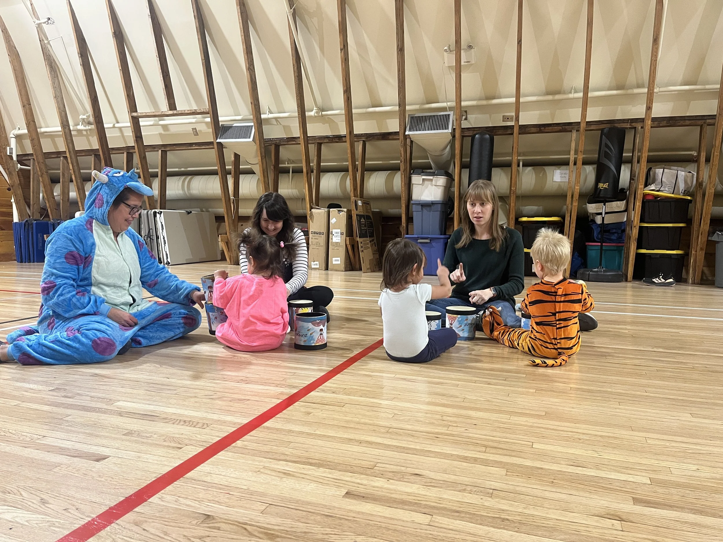 Halloween Zumbini party at the Shawnessy Barn for families with babies and toddlers