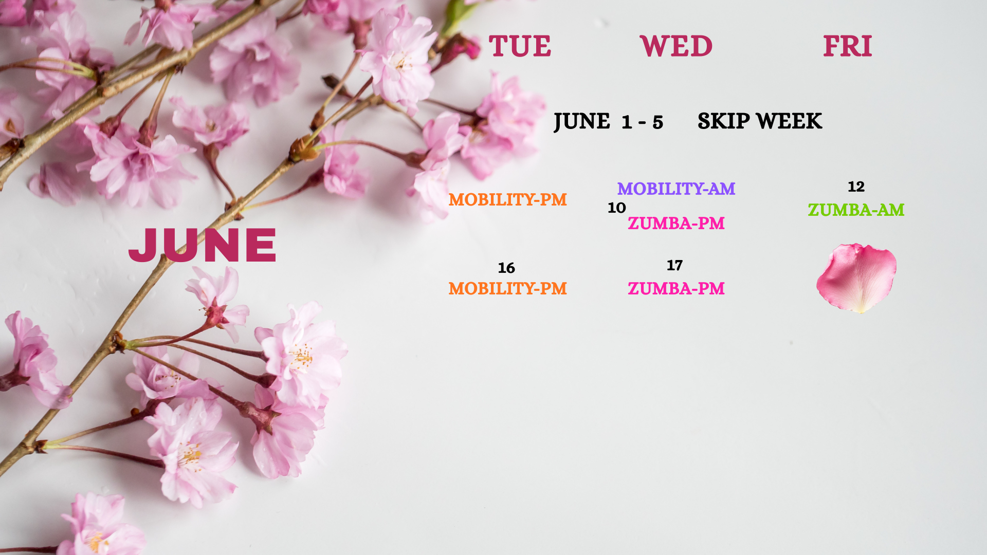 Barn Spring fitness + wellness schedule at the Shawnessy Barn
