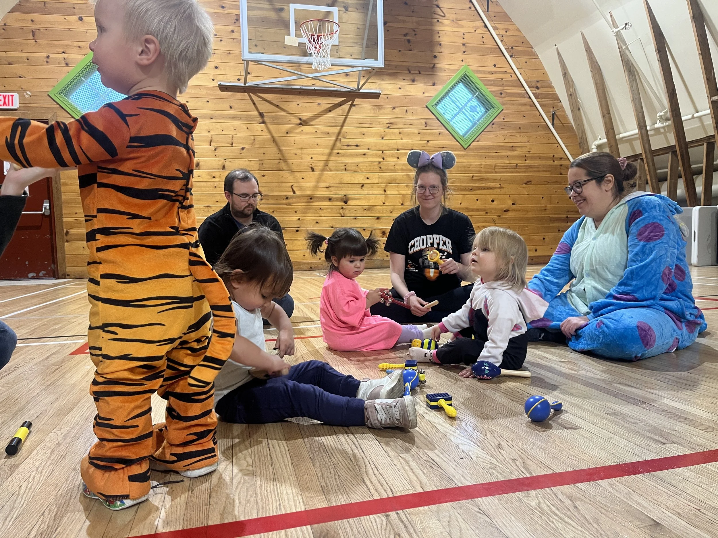 Halloween Zumbini party at the Shawnessy Barn for families with babies and toddlers