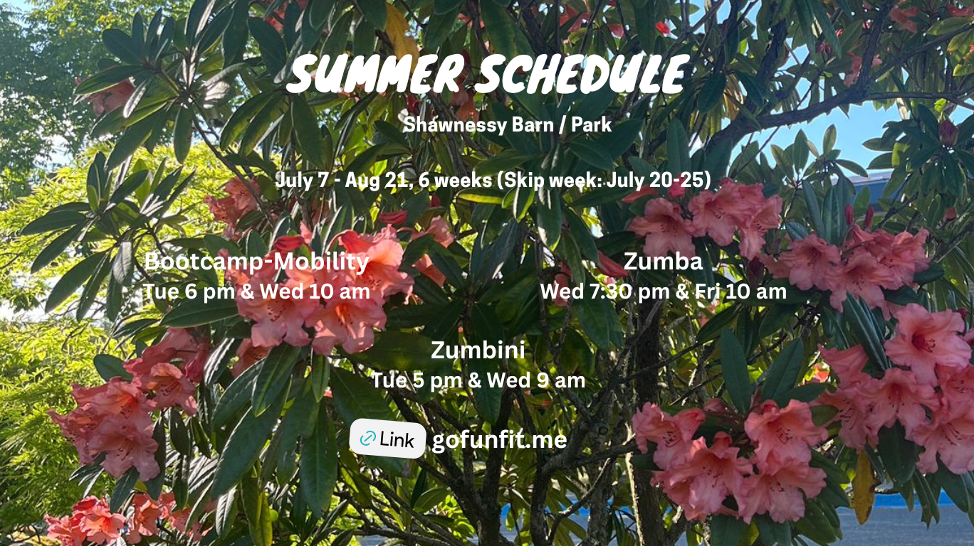 Shawnessy Barn - Park Summer fitness schedule with GoFunFit