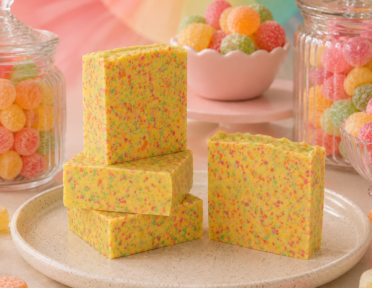 Fruit Tingle Goats Milk Soap ~ Fruity Favourites Collection ~ NAKED Single & Bulk Buy Soap Packs