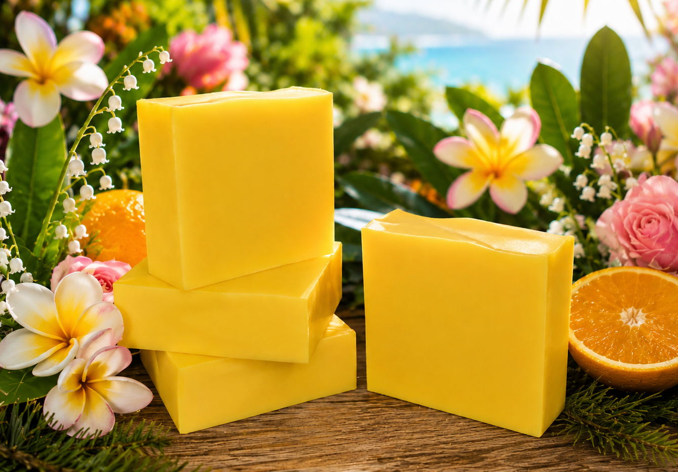 Wild Frangipani Goats Milk Soap ~ Floral Favourites Collection ~ NAKED Single & Bulk Buy Soap Packs