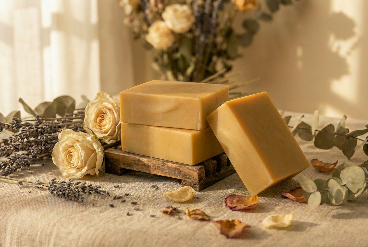 Yellow Clay & Macadamia Oil Goats Milk Soap ~ Unscented Soap Collection ~ NAKED Single & Bulk Buy Soap Packs