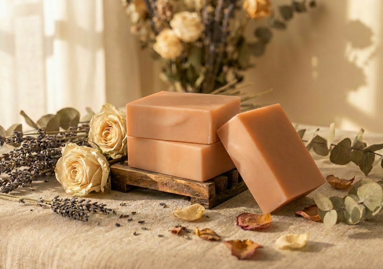 Pink Clay & Apricot Oil Goats Milk Soap ~ Unscented Soap Collection ~ NAKED Single & Bulk Buy Soap Packs