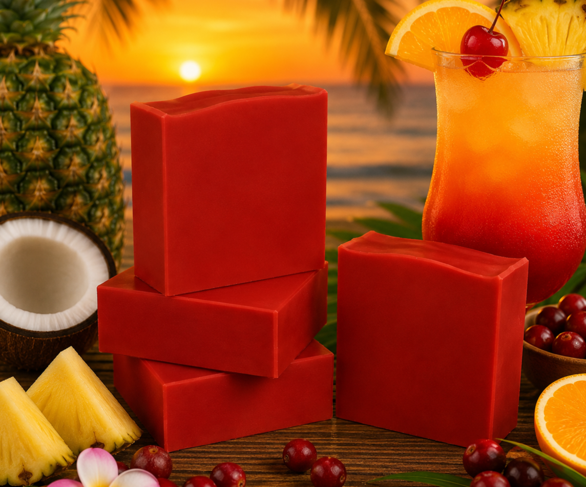 Sex on the beach Goats Milk Soap ~ Tropical Escape Collection ~ NAKED Single & Bulk Buy Soap Packs