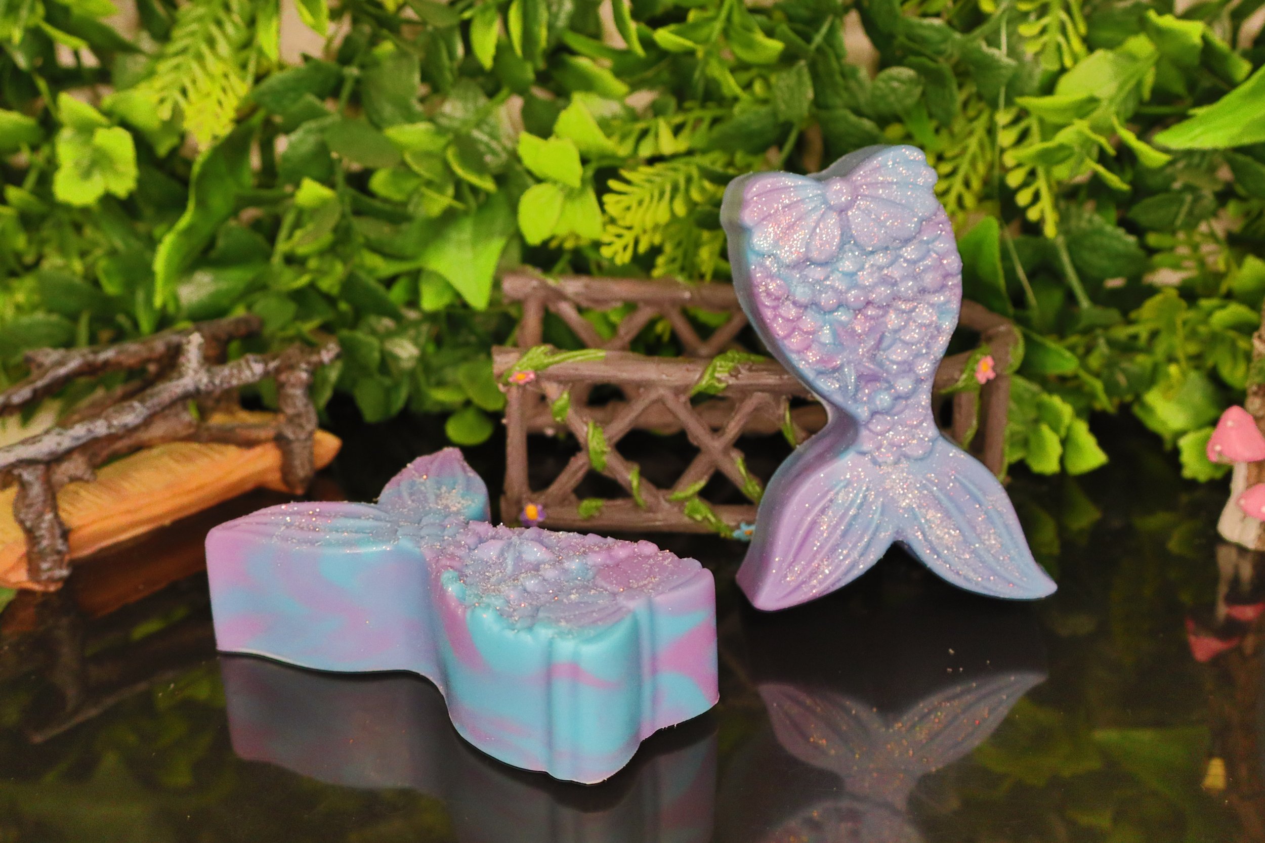 Black Raspberry & Vanilla NOVELTY Goats Milk Soap 60g ~ Mermaids Tail