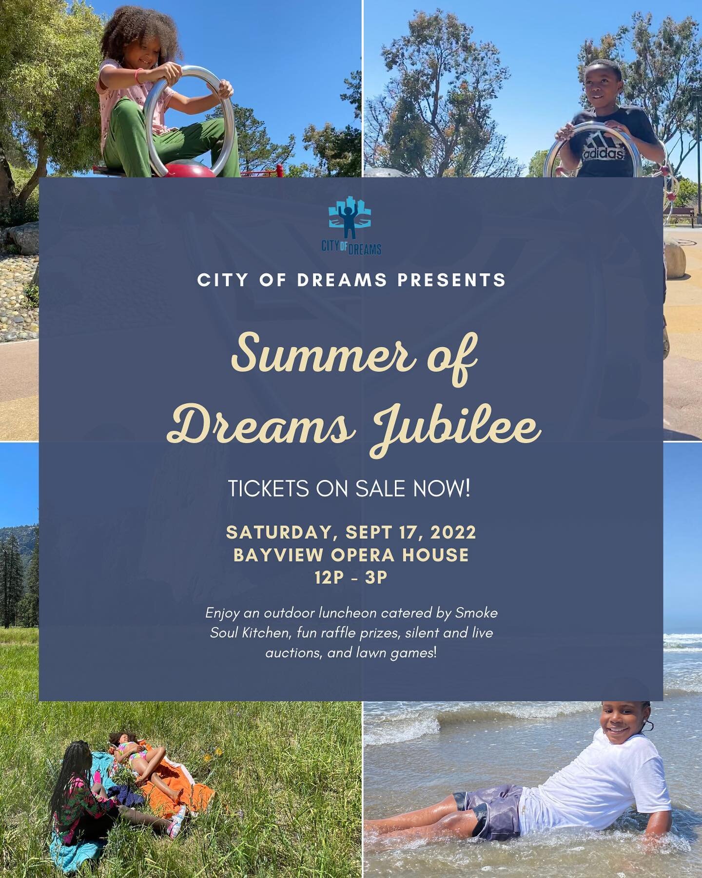 YOU&rsquo;RE INVITED!📩

City of Dreams would like to cordially invite you to our Summer of Dreams Jubilee! ☀️ This is our largest annual fundraiser benefiting underserved youth living in Bayview&rsquo;s public housing communities. 

📆 Saturday, Sep