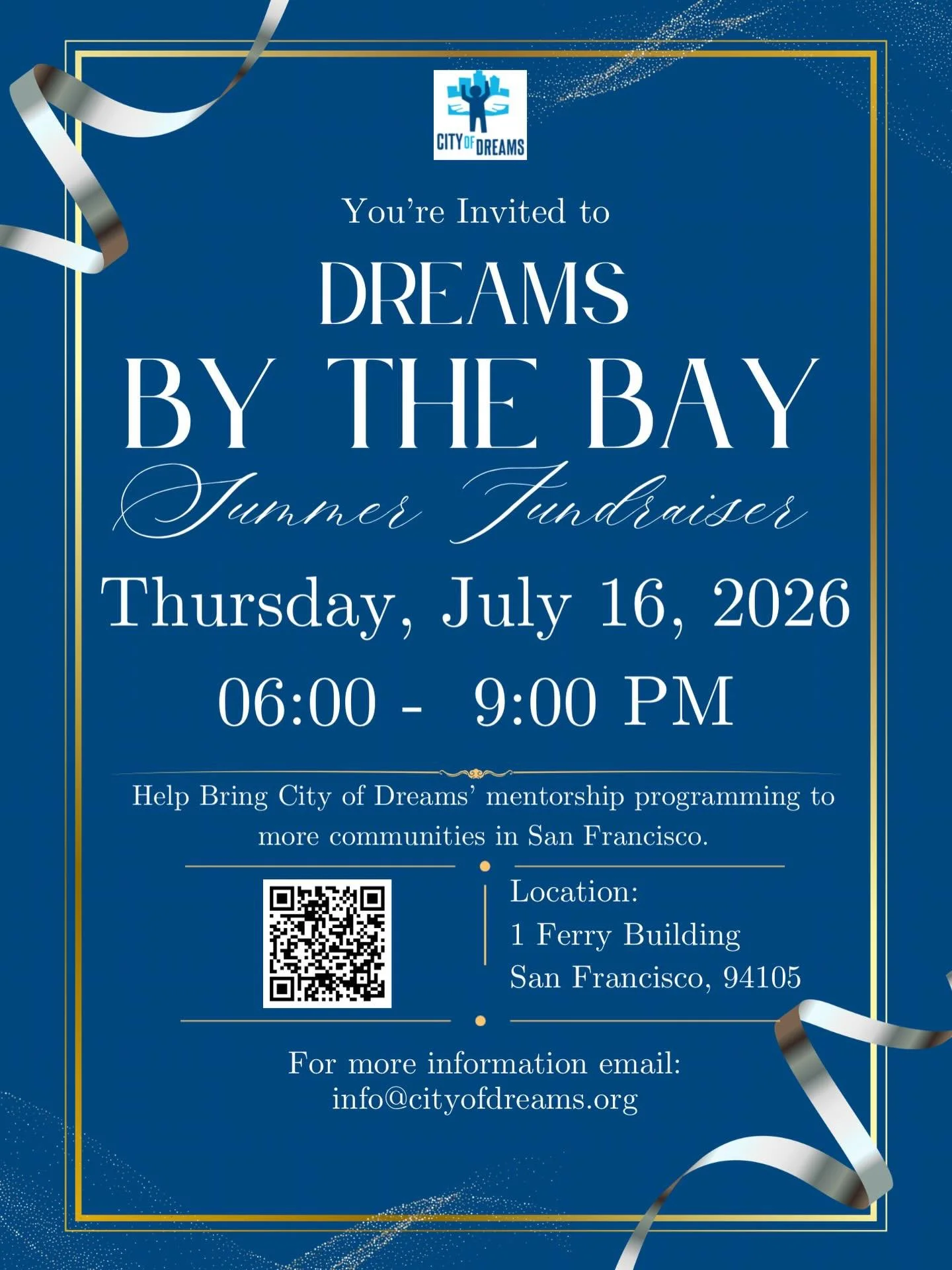 Dreams by the Bay is coming&mdash;and you don&rsquo;t want to miss it.

Good vibes. Waterfront views. Real impact.

Every ticket supports mentorship programs for Bayview youth 💙
🎟️ Secure yours now (link in bio)

#DreamsByTheBay #SFEvents #DoGoodFe