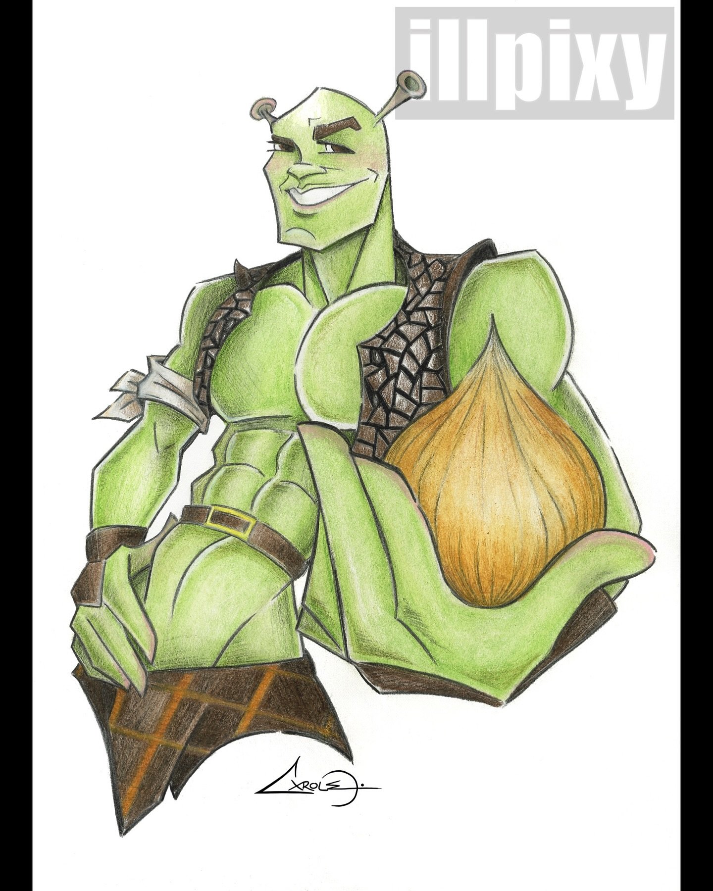 🧅🧅🧅😏😏😏
.
&ldquo;Shrek&rdquo; 
Pencil on paper
.
.
.
#art #shrek #dreamworks #animation #studio #halloween #party #fun #vibes #coloredpencil #supportlocal #artist #artistsofinstagram #pencil #style #fashion #movies #film #classic #costume #sketc