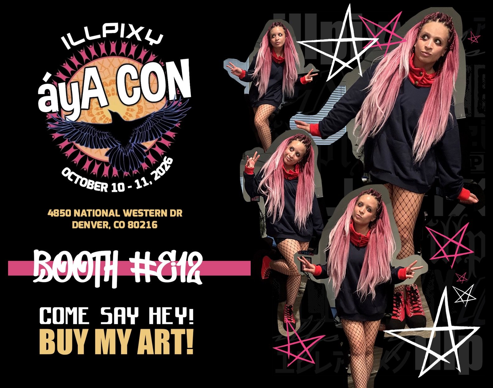 STOKED to be vending @ayacon_denver this Saturday and Sunday! 🤩🤩🤩
COME SAY HEY - BUY MY ART! 🤟🤟🤟
BOOTH E12!!! ✍️🖼️🛍️
.
.
.
AYACON
October 10 - 11, 2026
4850 National Western Dr &bull; Denver, CO 80216
Buy your tix @ayacon_denver (link in the 