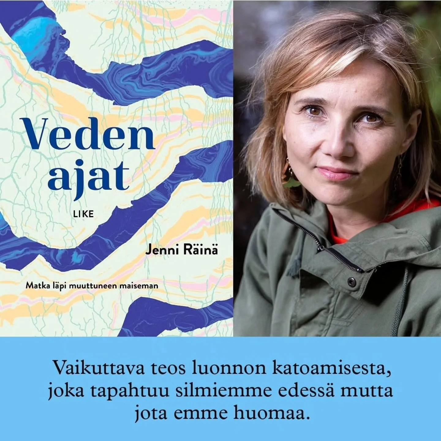 Hybridi vesist&auml;, ajasta, muutoksesta, ik&auml;v&auml;st&auml; ja ikuisuudesta ilmestyy, kun j&auml;&auml; j&auml;lleen sulaa vesien p&auml;&auml;lt&auml;. 

Mun kuvan on ottanut Teija Soini, kansi P&auml;ivi Puustisen k&auml;sialaa.

#vedenajat