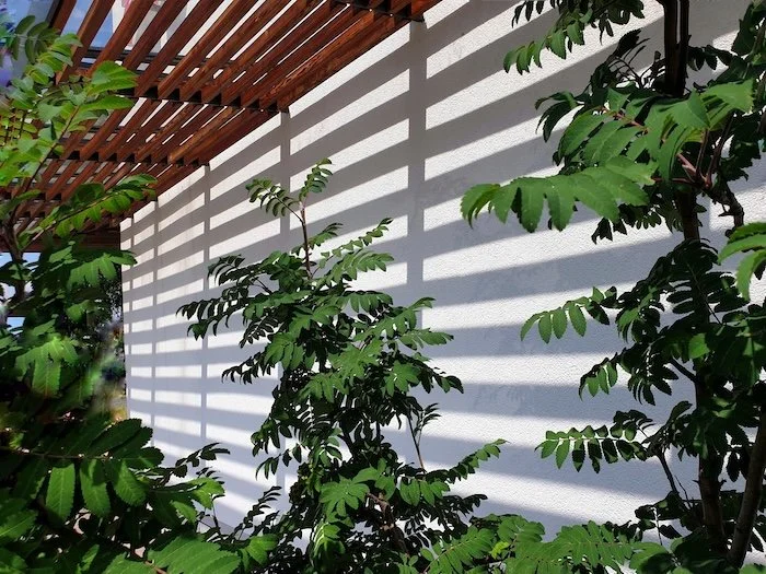 brise soleil fixed to the side of a building for sun shade
