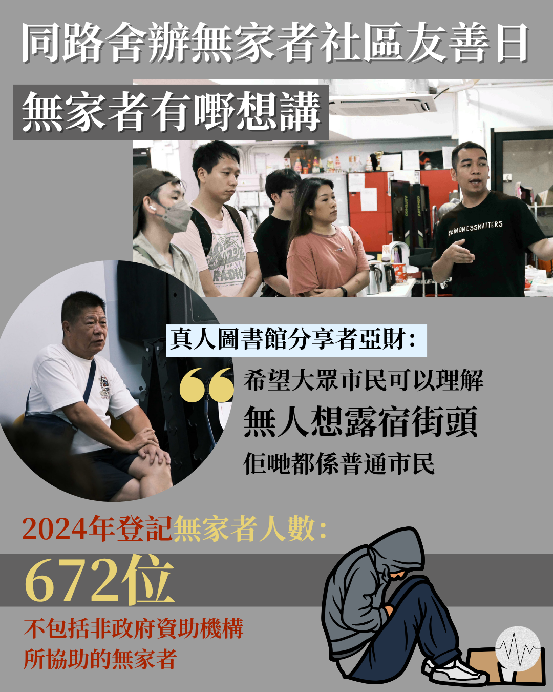 機構辦無家者社區友善日 無家者:希望大眾理解無人想露宿