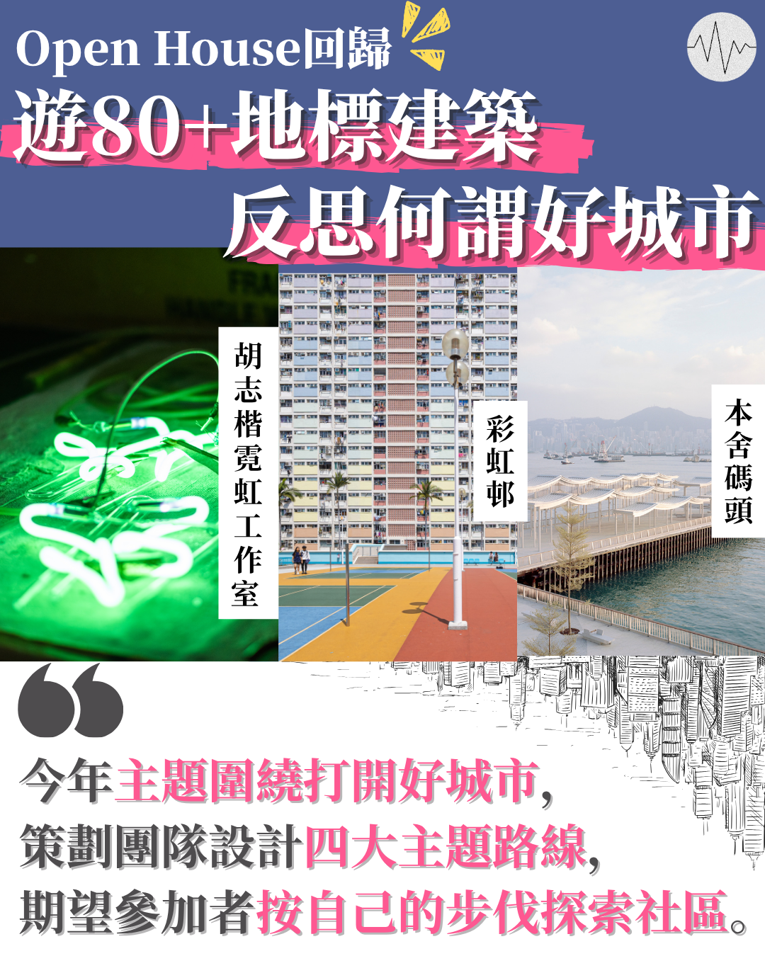 「打開香港」 回歸&nbsp;逾80地標建築參與 反思何謂「好城市」