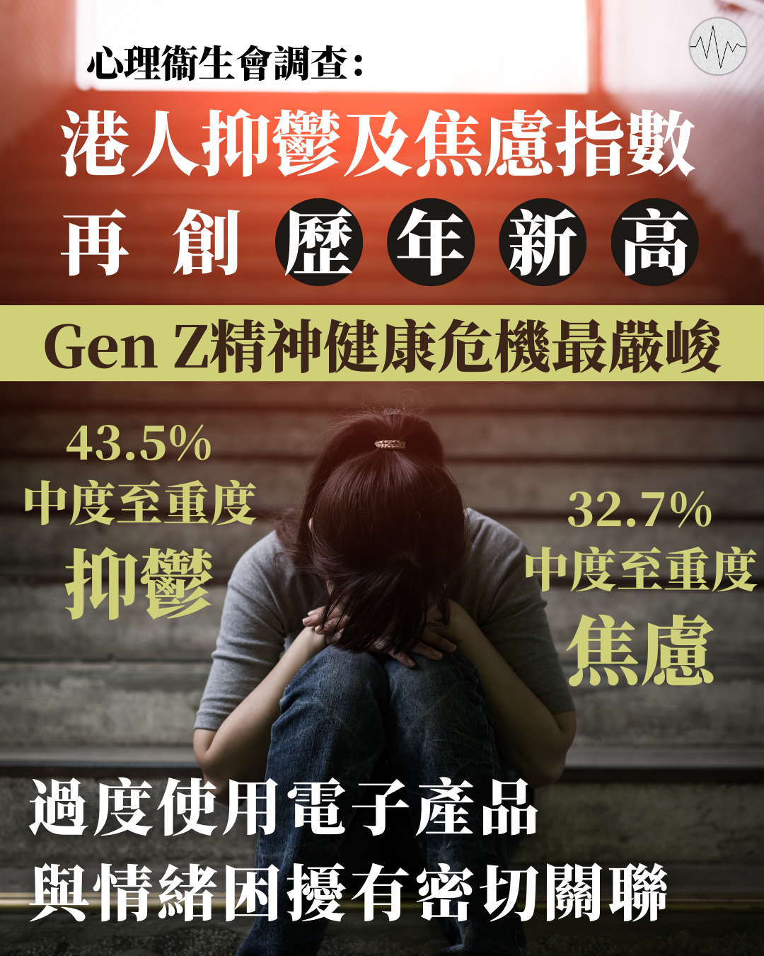 港人抑鬱及焦慮指數再創歷年新高 Gen Z精神健康危機最嚴峻