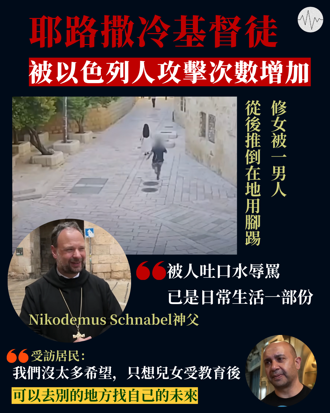 耶路撒冷基督徒被以色列人攻擊次數增加