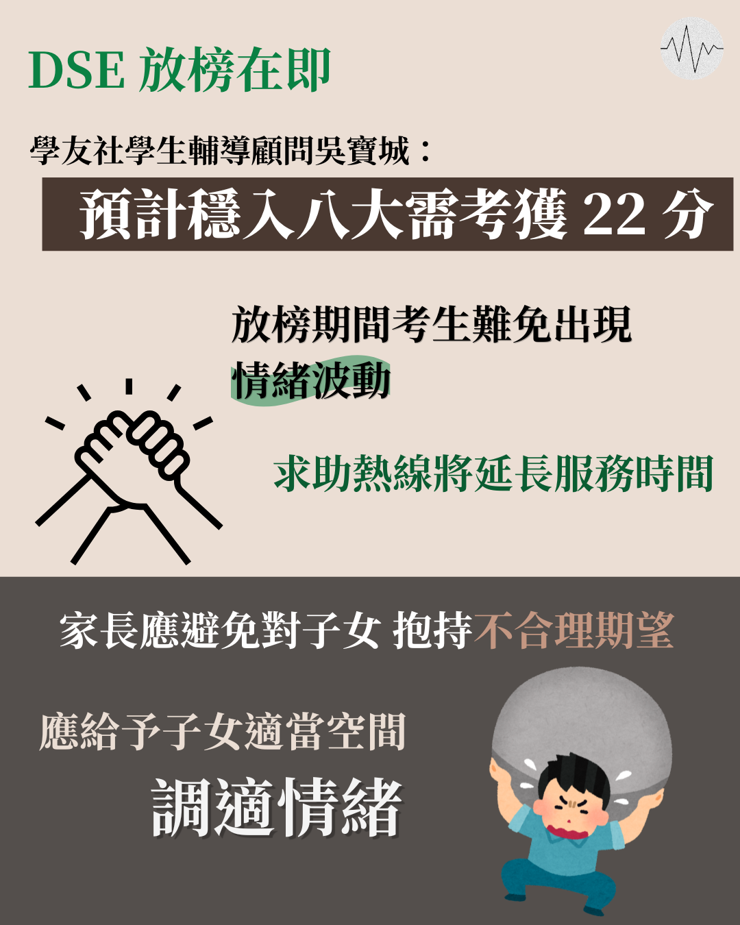 學友社：預計考生需考獲 22 分才可以穩入八大  求助熱線服務時間延長