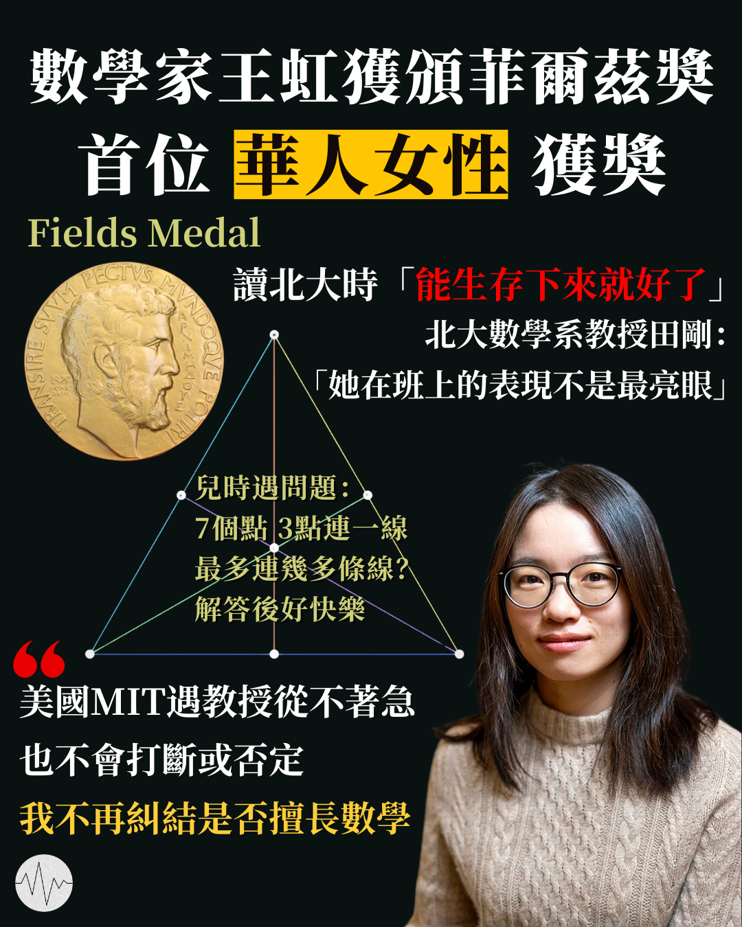 數學家王虹獲頒菲爾茲奬   首位華人女性獲奬