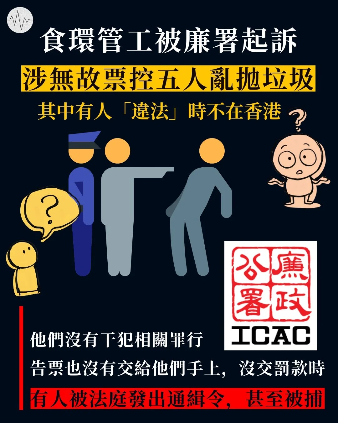 食環管工被廉署起訴 涉無故票控五人亂拋垃圾