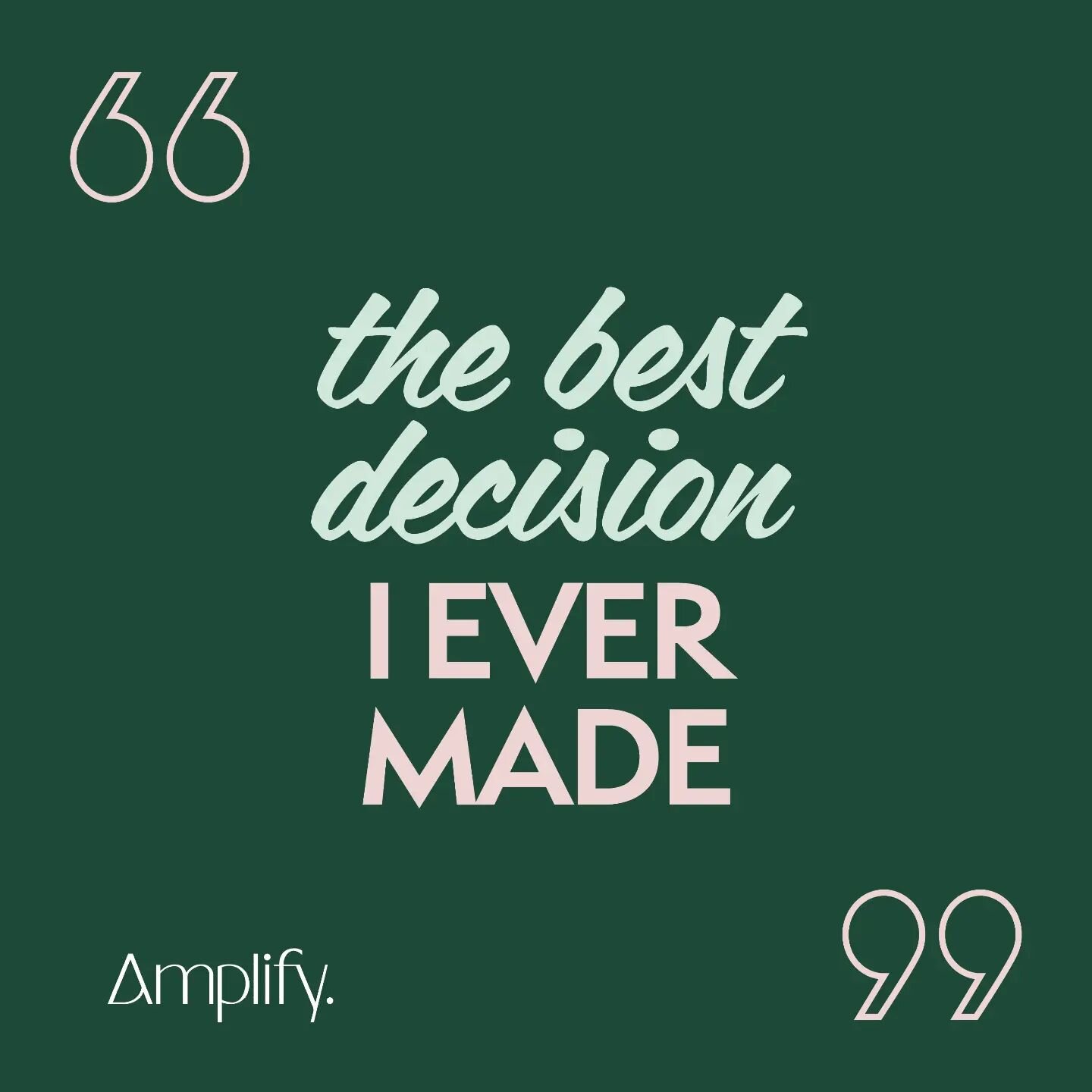 &ldquo;The best decision I ever made&rdquo;. Words directly from our client when discussing the decision to appoint Amplify. We are buzzing with joy!!! 😜

👉 Delivering positive change
👉 Enhancing experiences
👉 Innovation and improvement