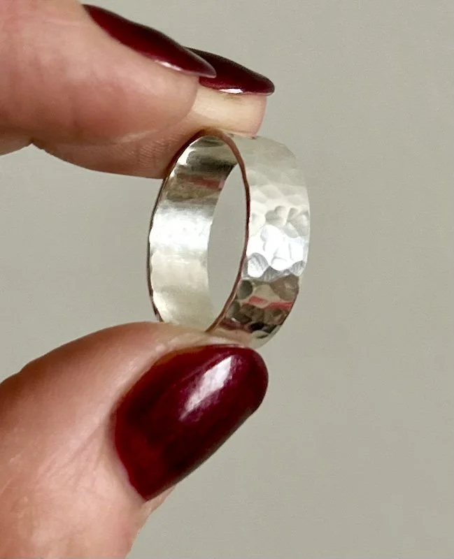 Hammered Sterling Silver Band