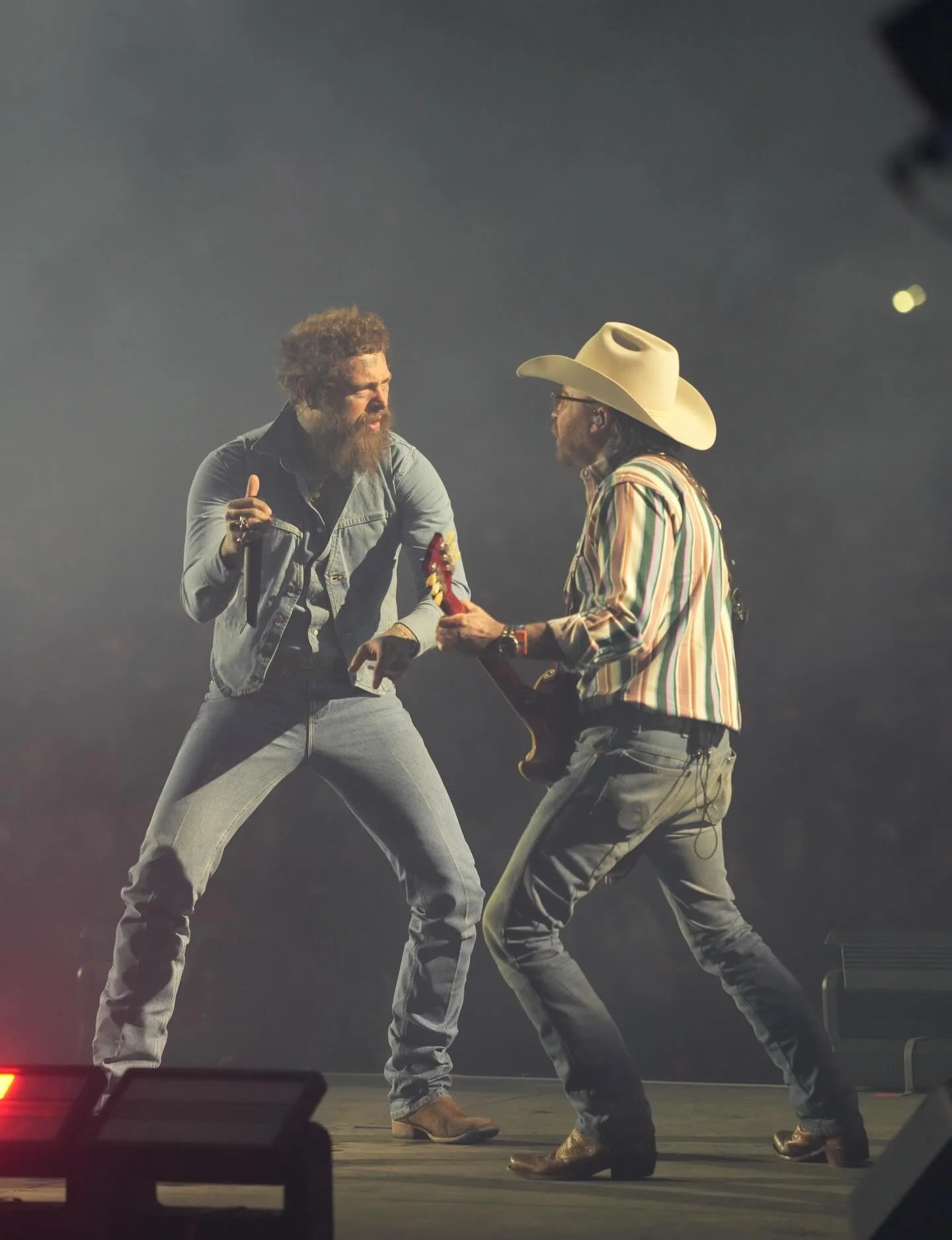O ya know, no big deal just a custom hat on stage with @postmalone at @stagecoach !! 

Custom hat was made for the talented @justinmarkrichards who plays guitar with Post :) Moments like this are wild. When you start building a product or a brand, yo