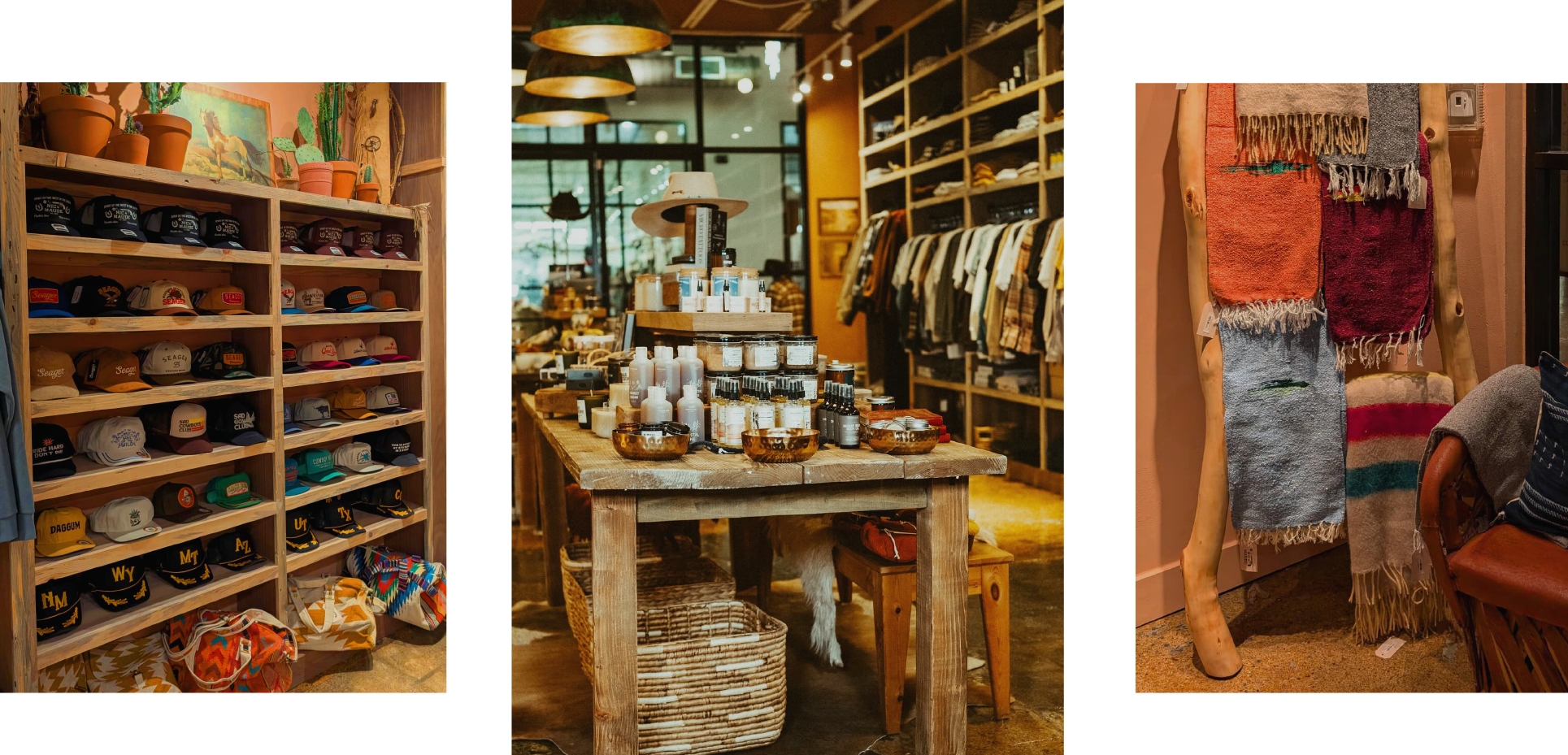 A collage of photos of the Nic & Maude store in Franklin, TN